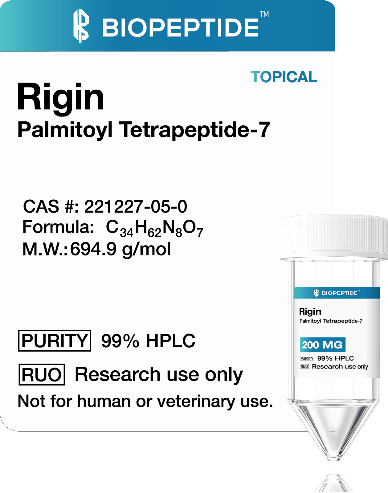 Rigin® (Palmitoyl Tetrapeptide-7) 200mg – Topical